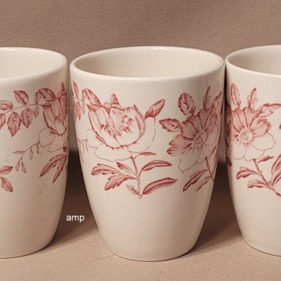 Churchill Pink Peony (Lot of 3) Coffee Mugs (4 1/4" tall) - Picture 1 of 3